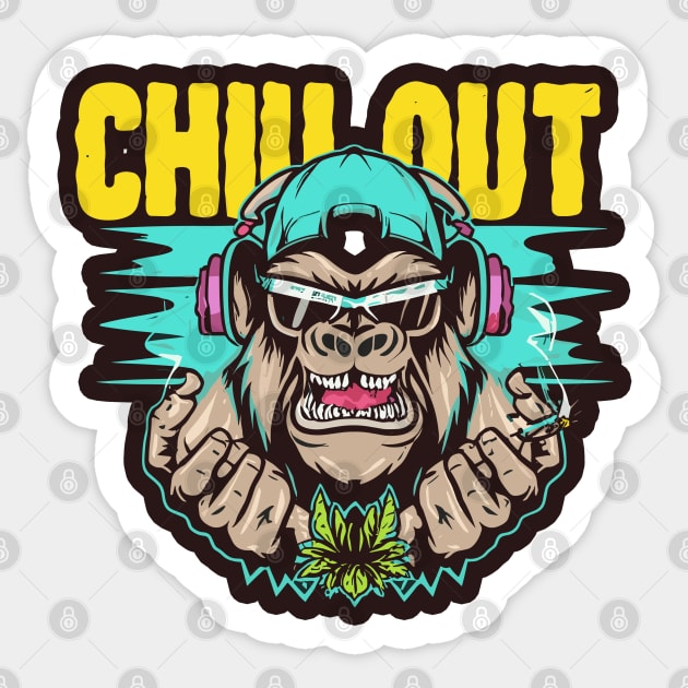 Pop Art: Hip Hop Gorilla Sticker by diegotorres